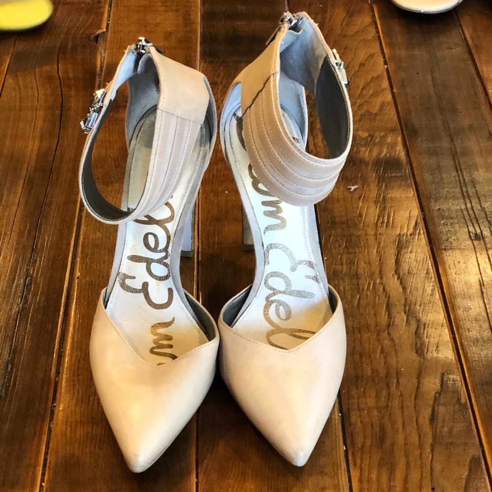 Sam Edelman Tan Ankle Strap Pumps